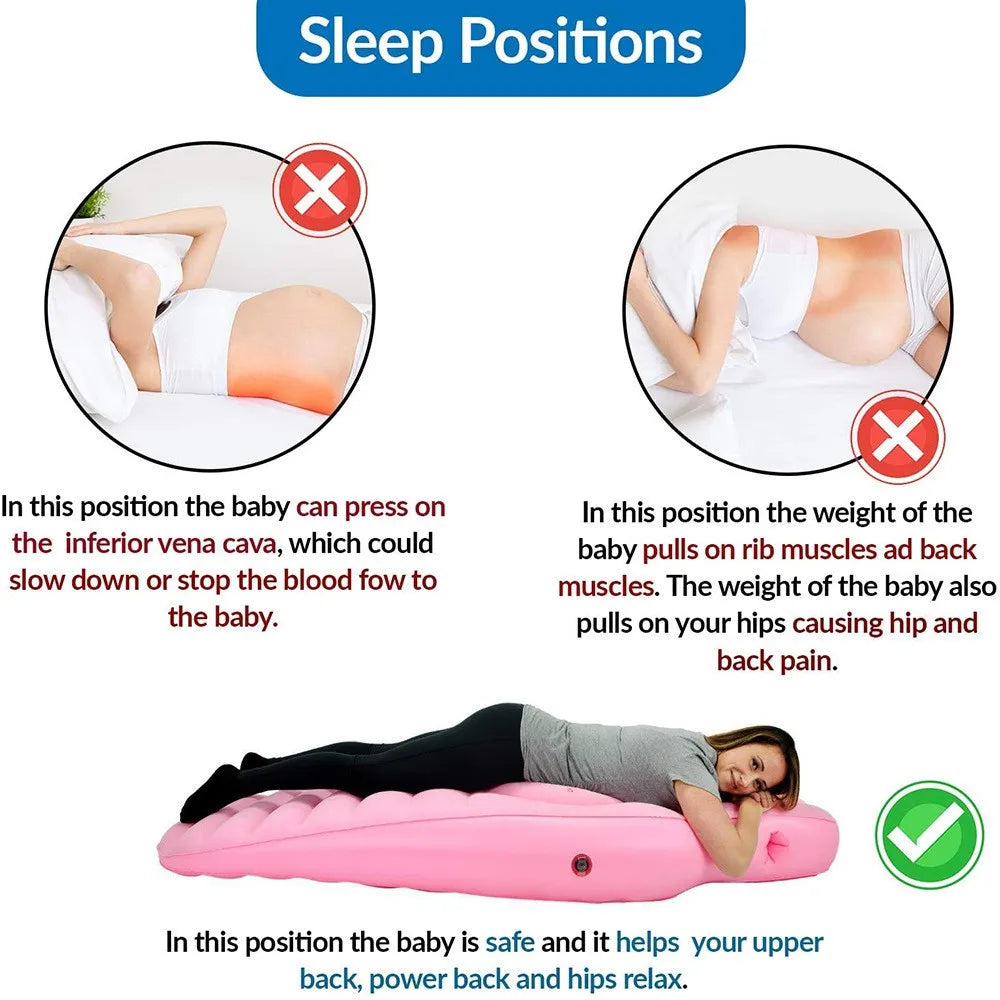 Colchón Inflable para Embarazo, Colchoneta de Yoga, Almohada Corporal para Dormir, Almohada de Embarazo
