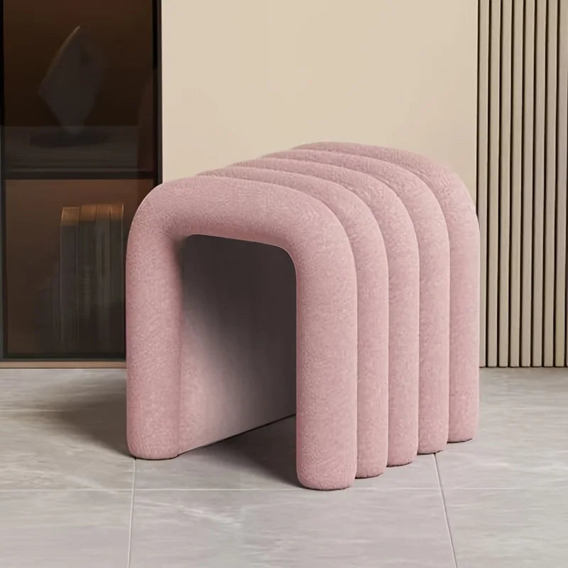 Taburete Moderno, Lujoso Reposapiés de Terciopelo y Banco de Maquillaje, Taburete Versátil para Decoración de Sala de Estar, Dormitorio y Pasillo