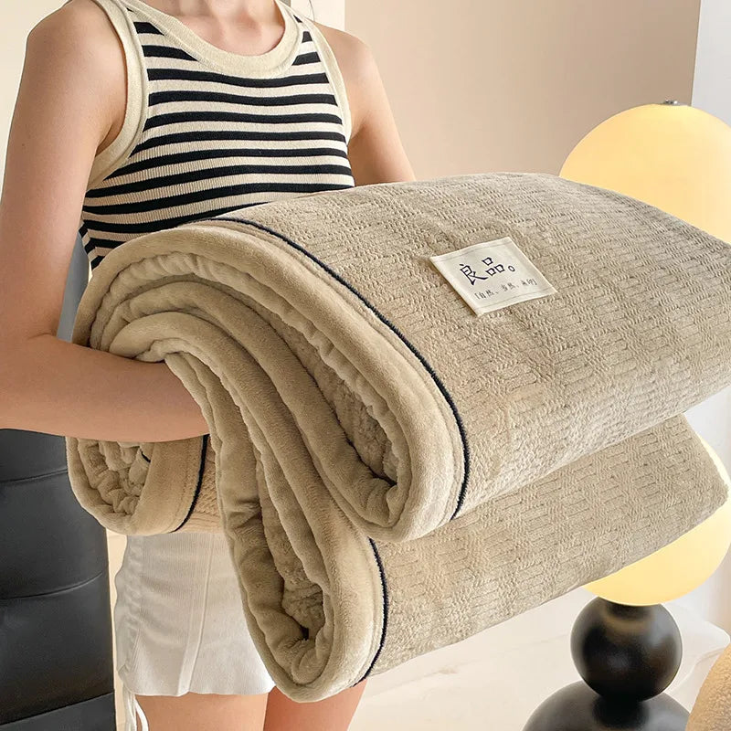 Juego de funda nórdica de terciopelo de leche, edredón sólido de felpa suave y cálido, mantas gruesas, ropa de cama para el hogar, invierno, 150x200cm, 3 uds.