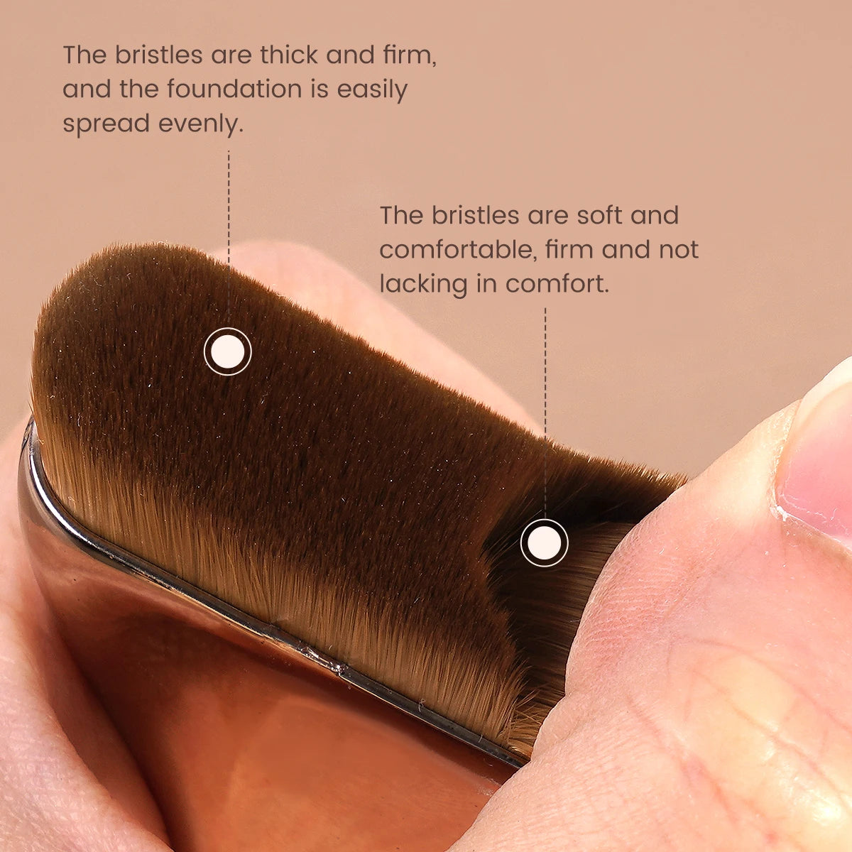 MAANGE Juego de 3 Brochas de Maquillaje con Tubo de Aluminio, Brocha para Base de Maquillaje, Brocha Delgada para Base, Brocha Kabuki, Herramientas de Maquillaje para Chicas