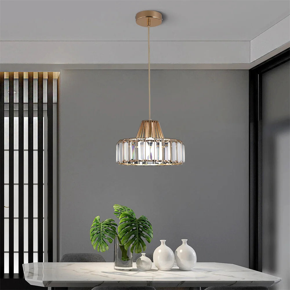 Lámpara colgante de cristal moderna, lámpara de techo Led de lujo, accesorios de decoración para el hogar, Isla de cocina, Lustre colgante ajustable