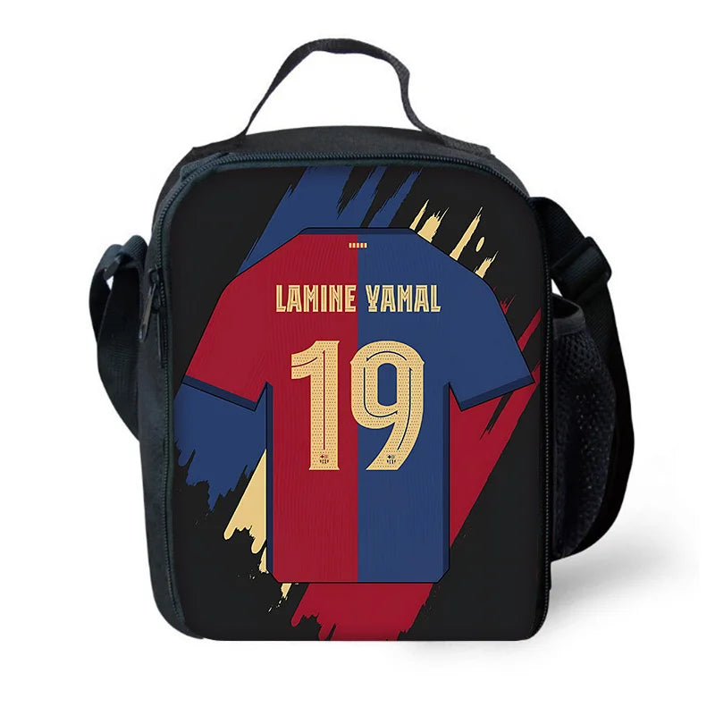 Mochila escolar para niños, fútbol, Lamine Yamals, con bolsas para el almuerzo, bolsas para lápices, mochilas escolares para niños y niñas, el mejor regalo