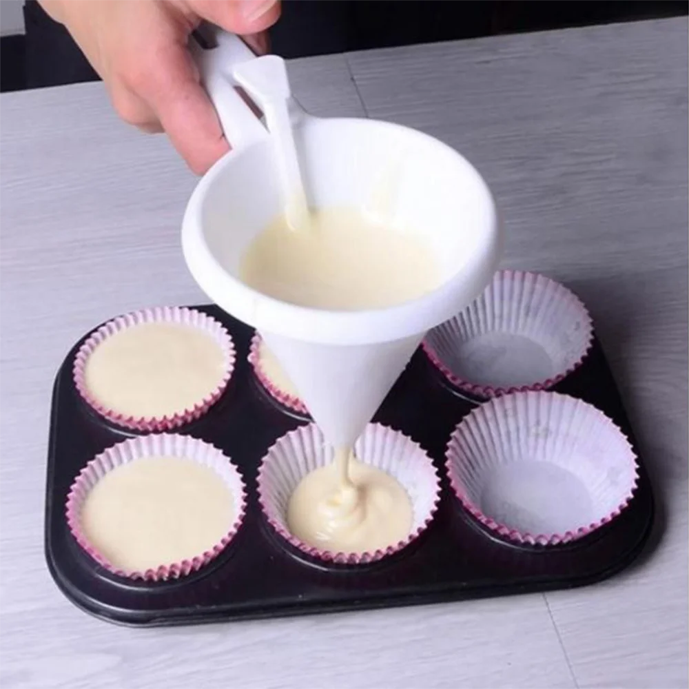 Herramientas de embudo de mano ajustable para hornear, dispensador de crema de masa de Chocolate líquido, molde de pastelería, galleta, Cupcake, tortitas, herramientas para hornear