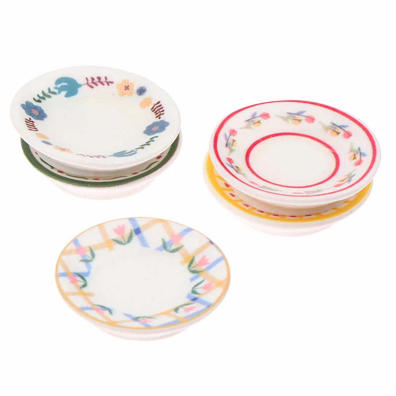5 Piezas de Mini Platos para Casa de Muñecas 1/12, Modelo de Simulación de Cocina, Decoración para Casa de Muñecas, Accesorios para Casa de Muñecas, Juguetes de Imitación