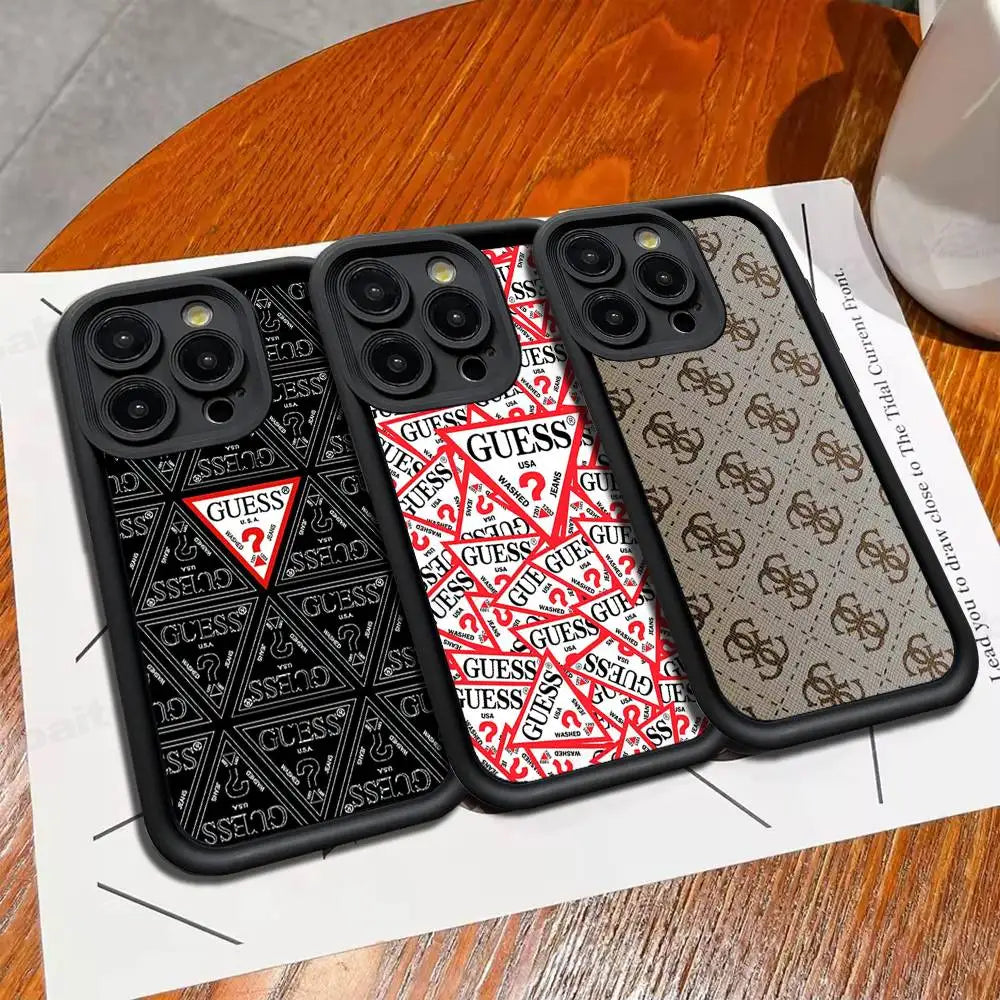 Funda de Silicona Suave para Teléfono de la Marca de Moda G-Guess para iPhone 17 16 14 13 12 11 15 Pro Max Plus Air Cover