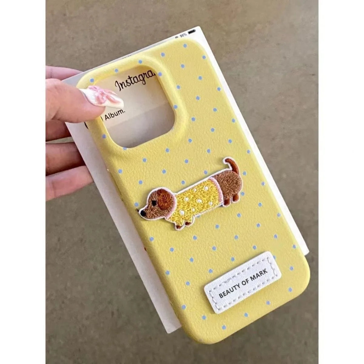 Bonita funda de teléfono de lunares esmerilados, bonita funda de dibujos animados para IPhone 15 13 14 11 12 16 17 Pro Max 7 8 Plus XR XS, cubierta anticaída