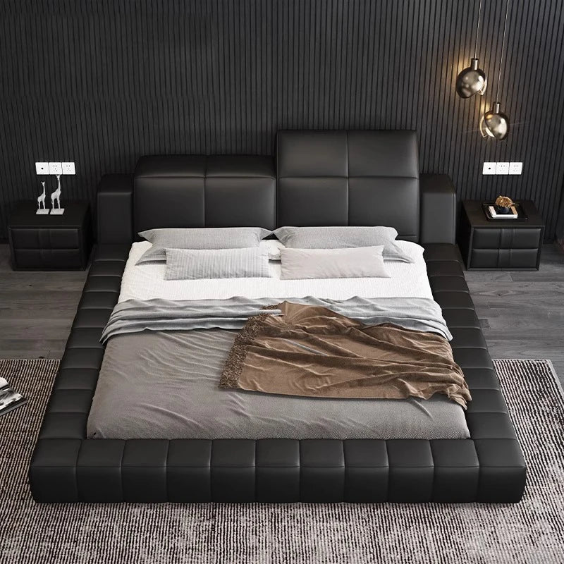 Tatami italiano de cuero Artificial de 180x200cm, cabecero alto, muebles de cama doble de lujo, juegos de cama con marco queen, muebles completos