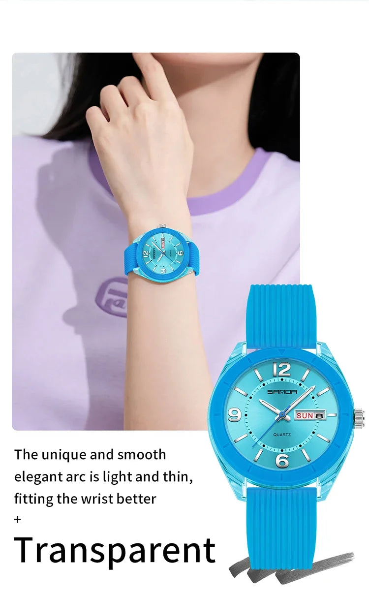 Reloj de Pulsera SANDA para Mujer, Nuevo, Moderno, Deportivo, de Cuarzo, con Fecha, Semana, Resistente al Agua, Luminoso, Elegante