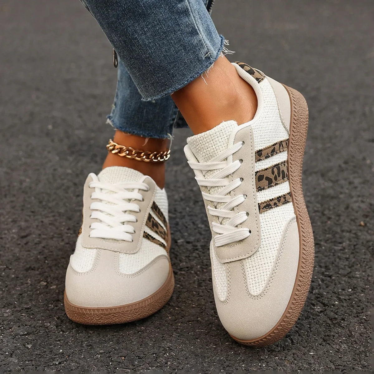2025 nuevas zapatillas De deporte para Mujer, Zapatos planos informales a la moda, Zapatos vulcanizados con punta redonda y cordones, Zapatos planos cómodos para Mujer, Zapatos De Mujer