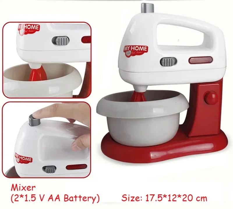 Electrodomésticos de cocina, juguetes, juego de cocina para niños, juego de cocina, accesorios para casa de muñecas, licuadora, cafetera, máquina mezcladora, tostadora