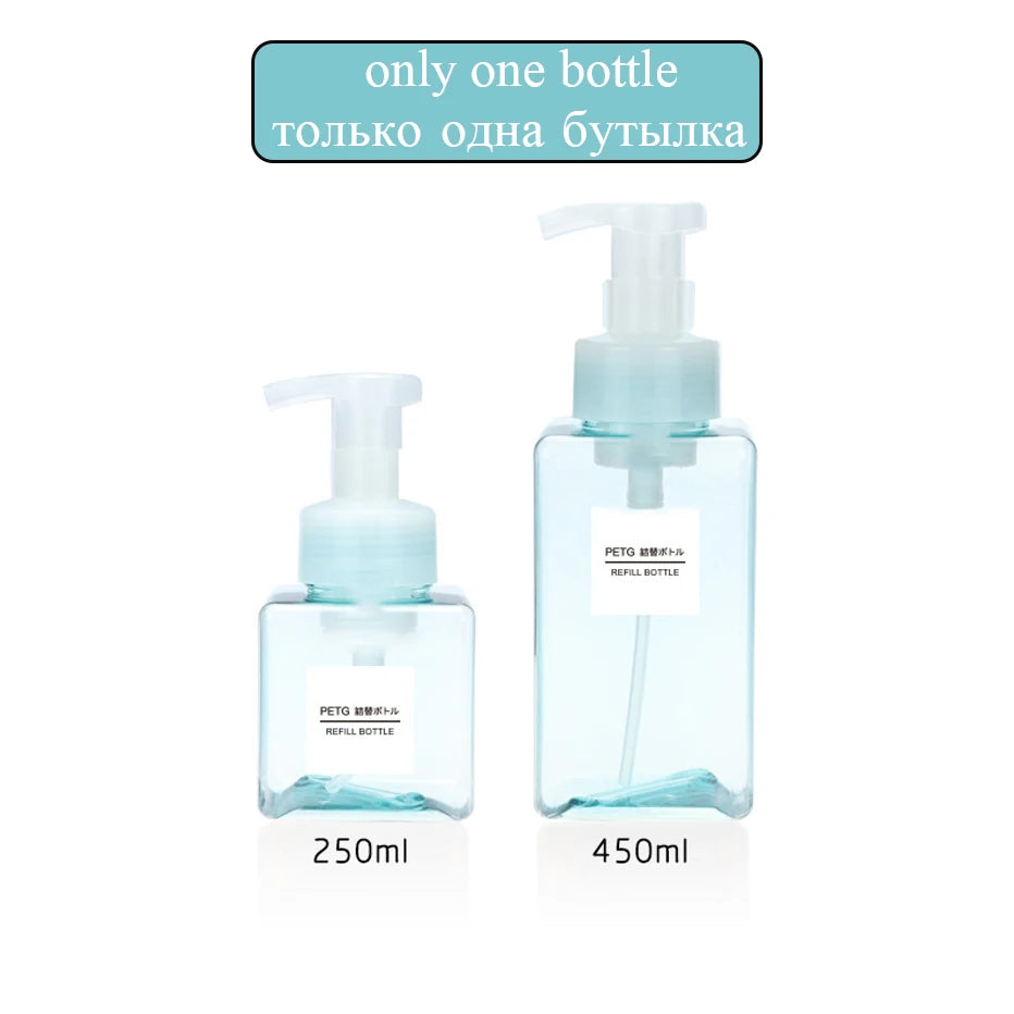 Dispensador de jabón espumoso vacío, desinfectante de manos para baño, champú, loción de lavado corporal, botella con bomba rellenable, contenedor de espuma