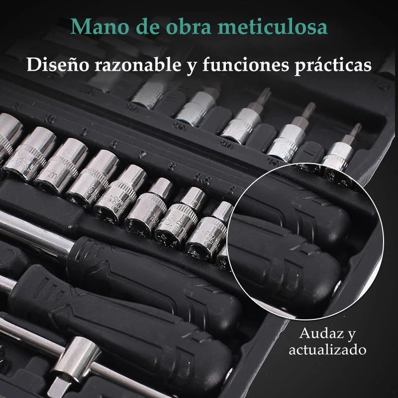 Nuevo Kit de herramientas de reparación de automóviles 46 unids/set juego de enchufes herramienta de reparación de automóviles llave dinamométrica de trinquete Combo juego de herramientas de reparación de automóviles