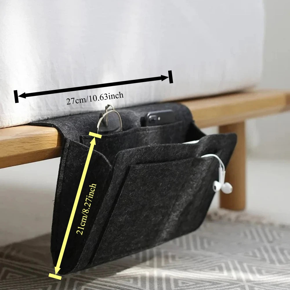 Caja de Almacenamiento Colgante de Fieltro para Dormitorio, Sofá, Alfombra, para Guardar Contenido como CDs, Revistas, Papelería, Blocs de Notas, Teléfonos Móviles y Artículos Diversos
