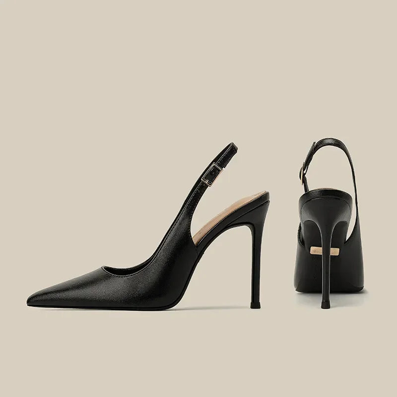 Nuevas Sandalias Planas con Tacón Fino y Hebilla en el Talón, Punta Abierta y Correa de Cuero Suave para Mujer, Ideales para el Trabajo Diario, Modelo 2026