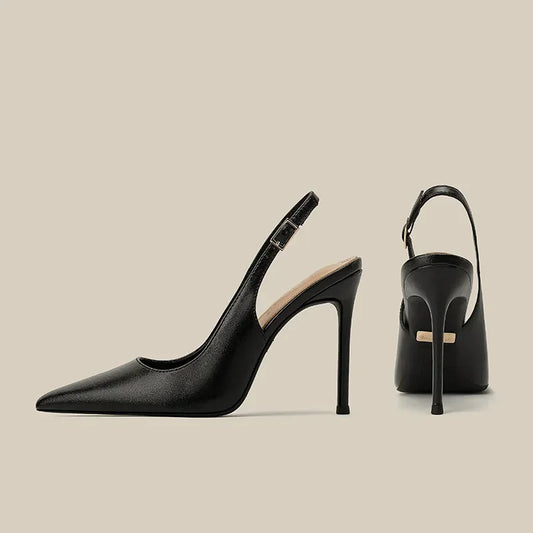 Nuevas Sandalias Planas con Tacón Fino y Hebilla en el Talón, Punta Abierta y Correa de Cuero Suave para Mujer, Ideales para el Trabajo Diario, Modelo 2026