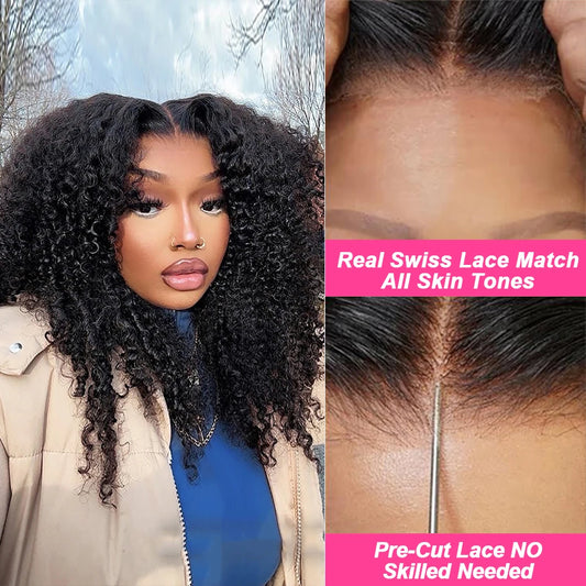 Peluca rizada afro 13x6 HD sin pegamento — Cabello humano, densidad 250%