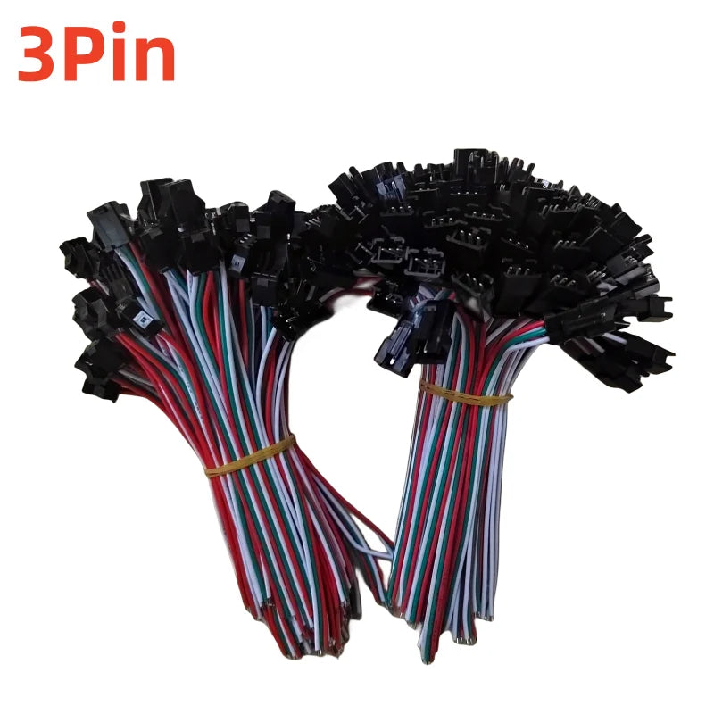 100 pares 2 pines/3 pines 4 pines 5 pines 6 pines JST conector Led macho a hembra cable de 15cm para 2811 5050 RGB RGBW RGBCCT controlador de lámpara de tira Led