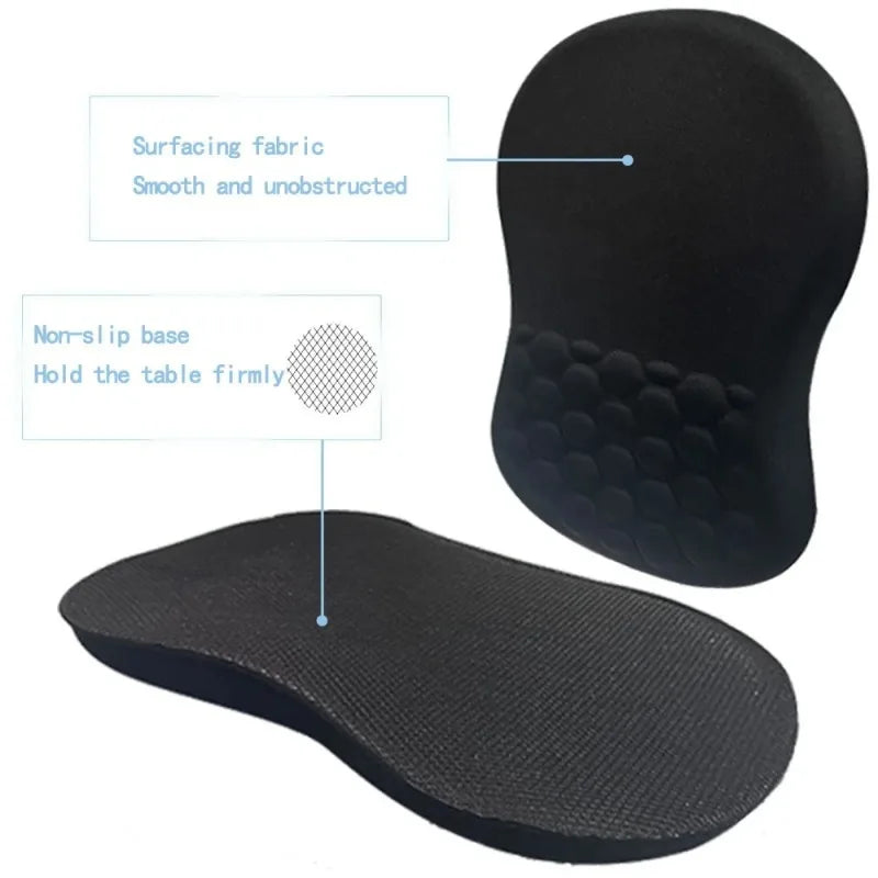 Alfombrilla de ratón ergonómica con reposamuñecas, cómoda soporte para muñeca, antideslizante, de algodón con memoria de alta elasticidad, para PC, portátil y ordenador