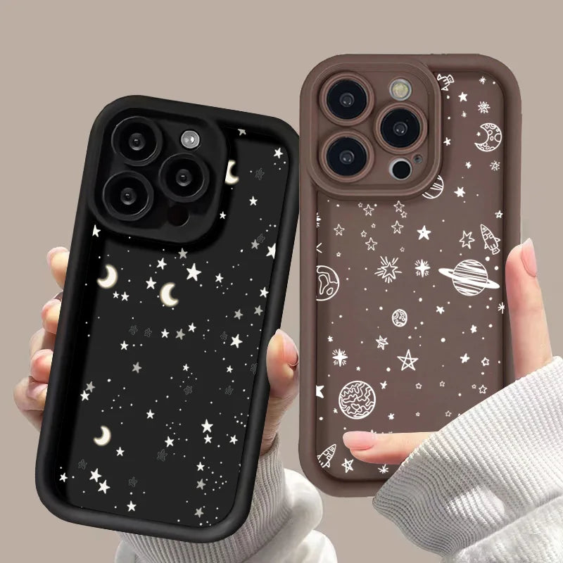 Funda de Teléfono con Estampado de Estrellas para Samsung S26 Ultra, Fundas para Galaxy S24 S25 Plus S23 FE S22 S21 A26 A36 A56 A35 A55 A34 A54 A53 A52S
