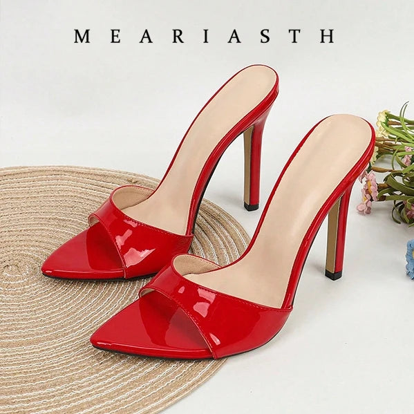 Zapatillas de tacón alto para mujer, sandalias transparentes con punta abierta, tacones de aguja, sandalias de mujer, zapatos de verano