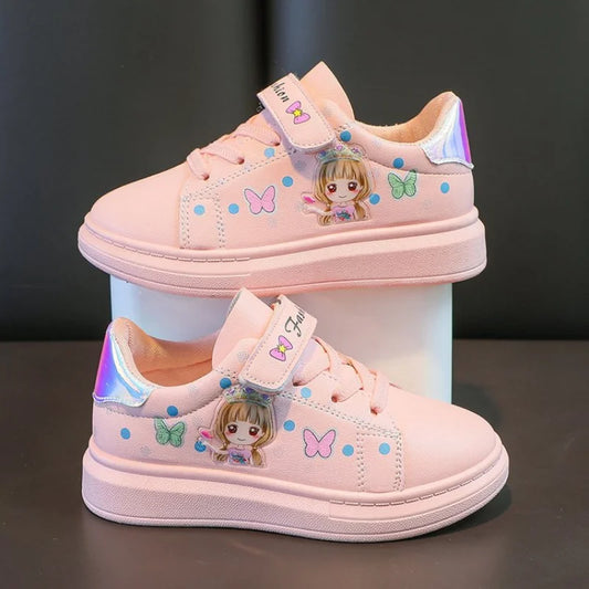 Zapatillas-zapatos informales para chico, zapatillas de deporte para niño, zapatos superiores de cuero para niña, zapatos blancos pequeños para niño, primavera 2023