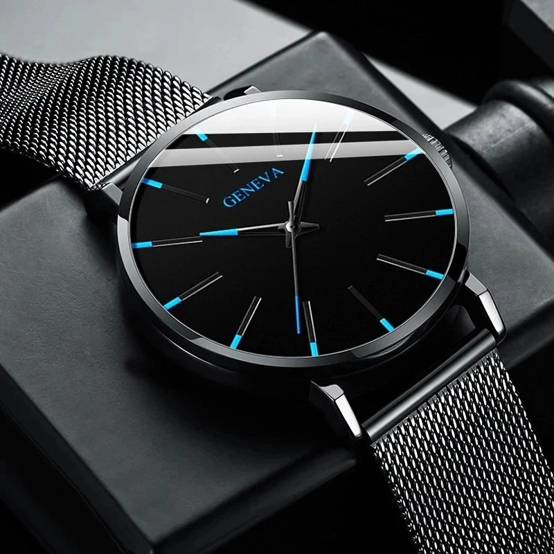 Reloj de pulsera de cuarzo para hombre minimalista ultrafina