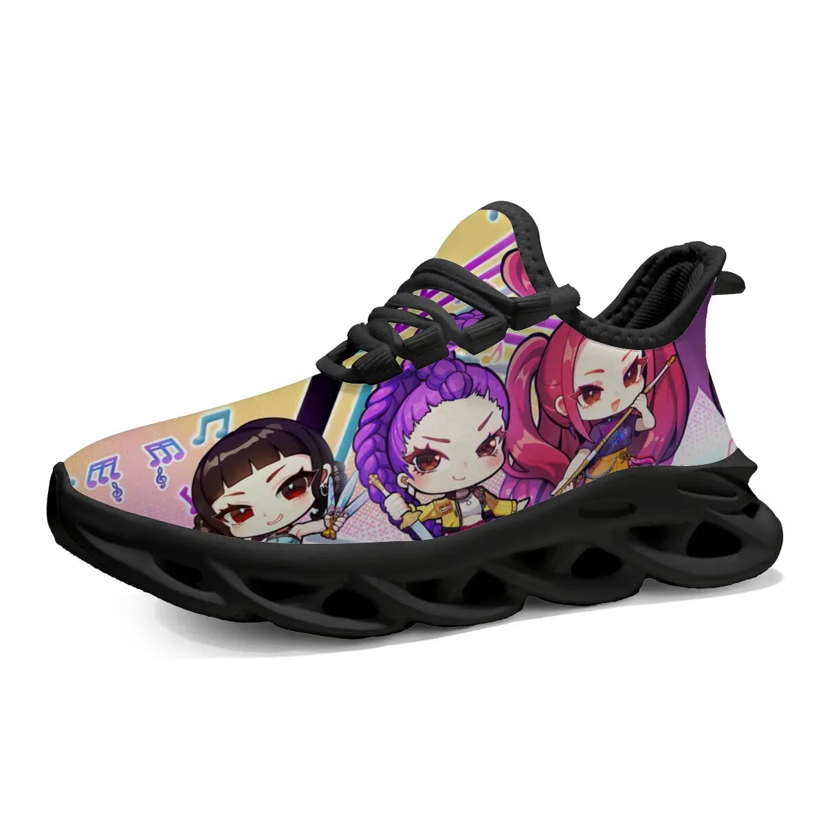 Zapatos Casuales para Niños, Zapatillas Deportivas Casuales con Estampado de Notas Musicales para Niñas, Zapatillas para Correr Casuales para Hombres y Mujeres, Tallas Grandes