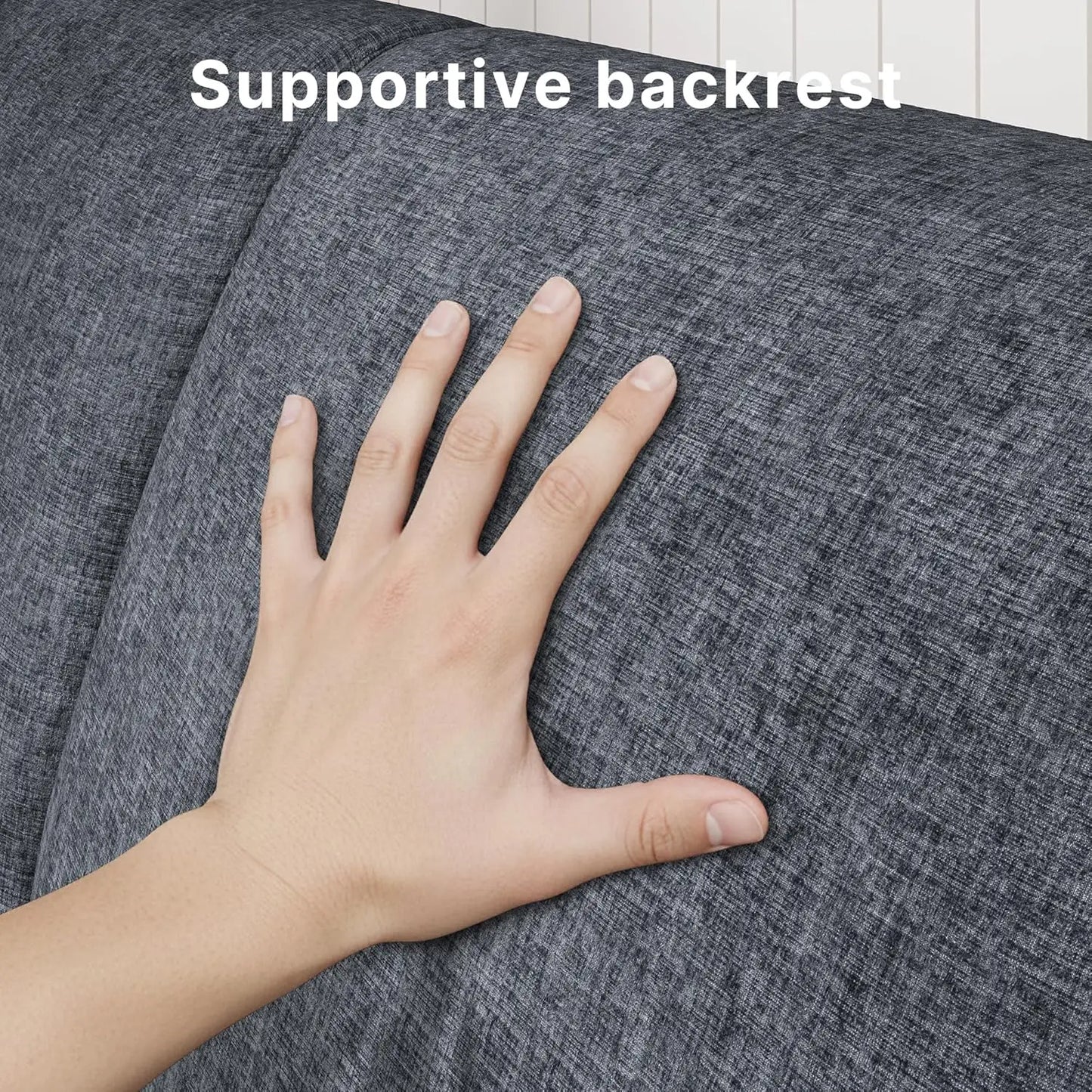 Sofá Moderno de 3 Plazas de 89 Pulgadas, Tapizado en Chenilla, con Reposabrazos Anchos y Cojines Profundos, para Sala de Estar, Dormitorio o Apartamento, Color Gris Oscuro, Personalizable