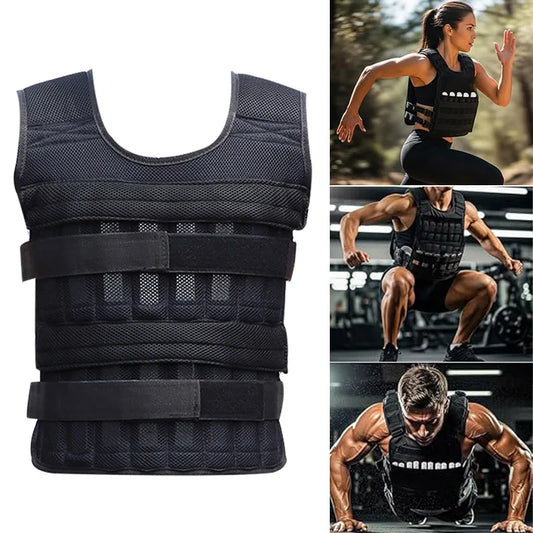 Chaleco con peso ajustable hasta 20 kg — Para fitness, running y boxeo hombre y mujer