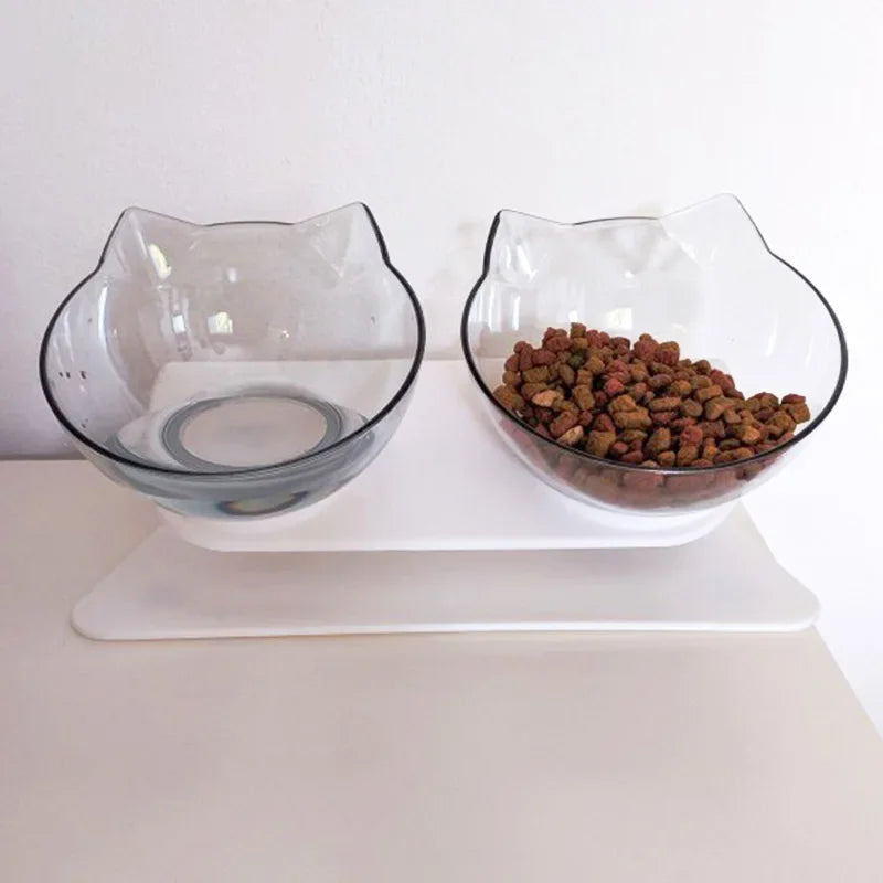 Cuenco doble antideslizante para perros y gatos, cuenco con soporte para alimentación de mascotas, cuenco de agua para gatos, cuencos para comida para mascotas, alimentador para perros, suministros de productos