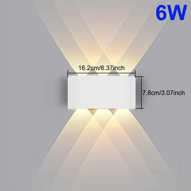 Lámpara de pared LED para interior arriba y abajo, luz de pared Interior para dormitorio, sala de estar, pasillo, iluminación exterior, decoración del hogar