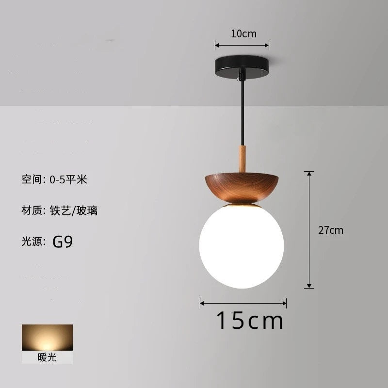 Lámparas para sala de estar, luz Led de techo para puerta de entrada japonesa, pasillo de aire, balcón nórdico, bola redonda