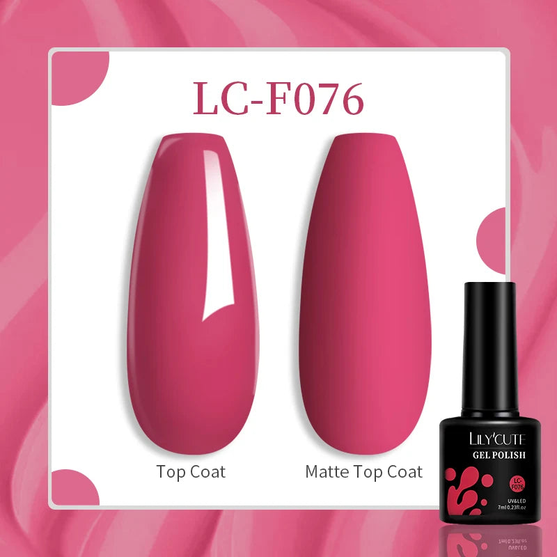 LILYCUTE-esmalte en Gel para uñas, barniz semipermanente para manicura, con LED UV, 129 colores, 7ML