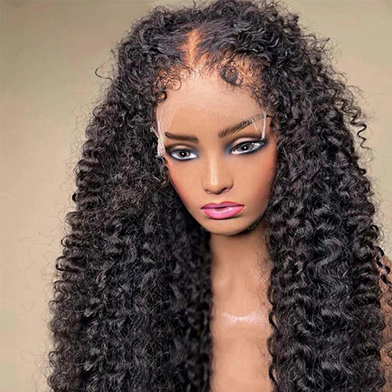 Peluca rizada rizada con bordes 4C, pelucas de encaje de pelo de bebé rizado, cabello humano 13x6 HD, peluca Frontal de encaje 4C Afro rizado, pelucas de cabello humano con frente de encaje