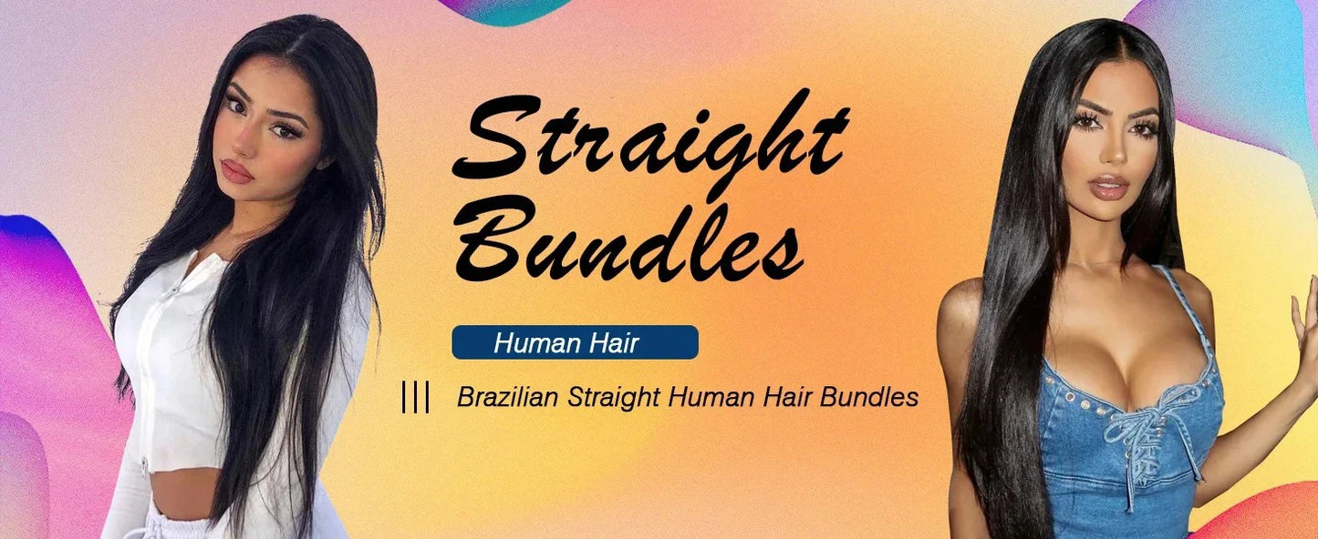 Extensiones de Cabello Humano Liso Natural Brasileño de 12-42 Pulgadas, Paquetes de Cabello Humano Remy de Color Natural