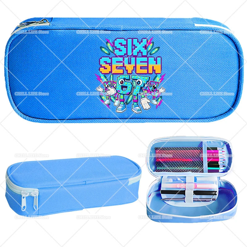 Estuches para lápices Ruba A Brainrot, dibujos animados 67 Six Seven, bolsas para bolígrafos de gran capacidad, bolsa para lápices para niños y niñas, suministros de papelería escolar, regalo