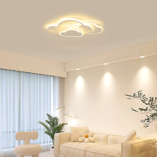 Lámpara de techo LED con forma de nube, iluminación moderna de 3 colores, lámpara de techo acrílica para sala de estar, dormitorio, habitación de niños, 52x31cm