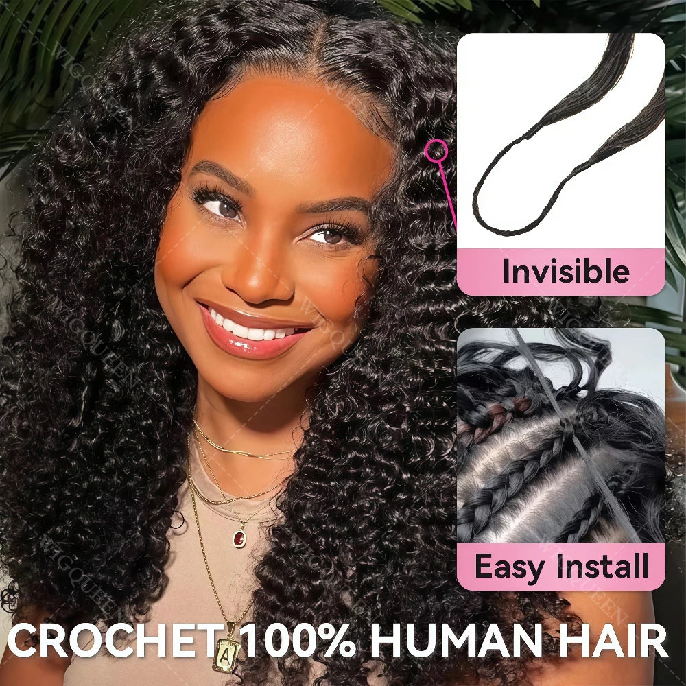 10A Micro bucle Invisible pequeñas espirales rizado crochet cabello humano sin nudos preseparado rizado pluma extensiones de cabello de ganchillo