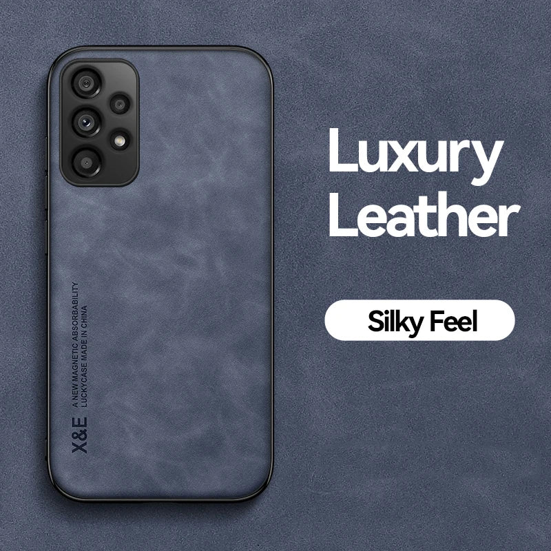 Funda de teléfono de cuero esmerilado magnético con placa de hierro oculta para Xiaomi 17 Pro Max 15T 15 14 14T 13 13T 12 12T 11 11T Pro