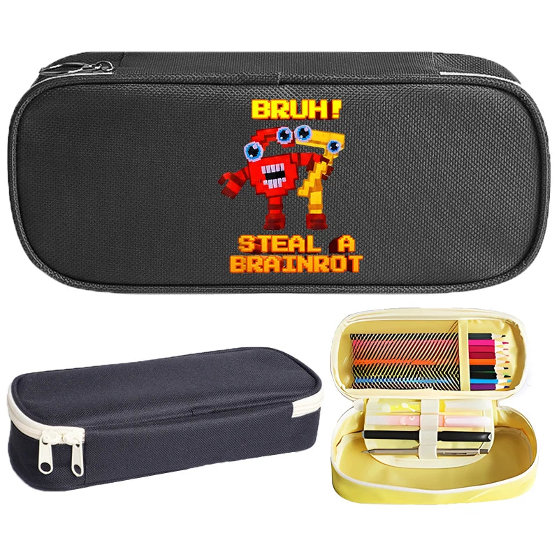 Estuches para lápices Ruba A Brainrot, dibujos animados 67 Six Seven, bolsas para bolígrafos de gran capacidad, bolsa para lápices para niños y niñas, suministros de papelería escolar, regalo