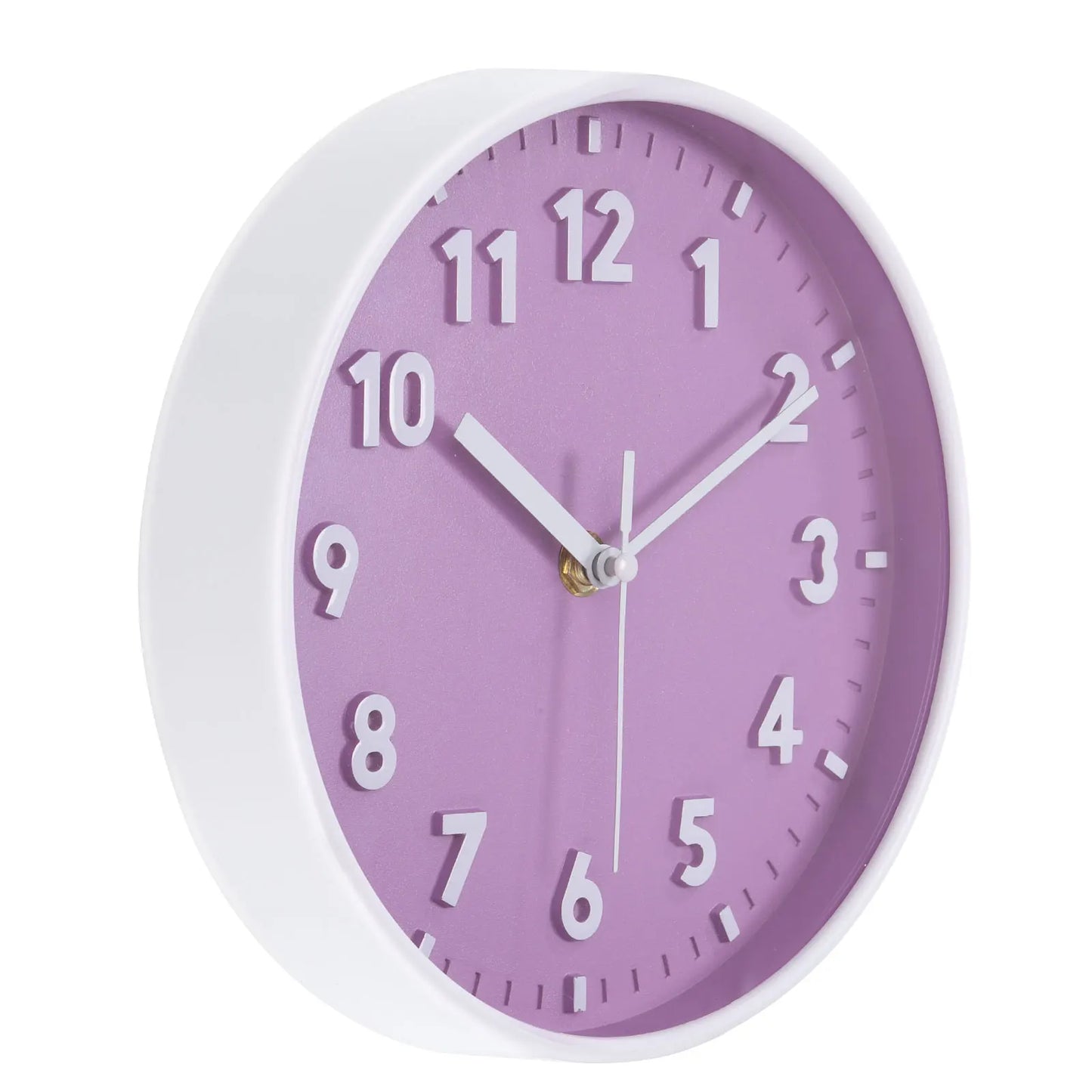 Reloj de pared de 8 pulgadas Número 3D Relojes de pared redondos silenciosos sin tictac con pilas de cuarzo para oficina dormitorio decorativo rosa