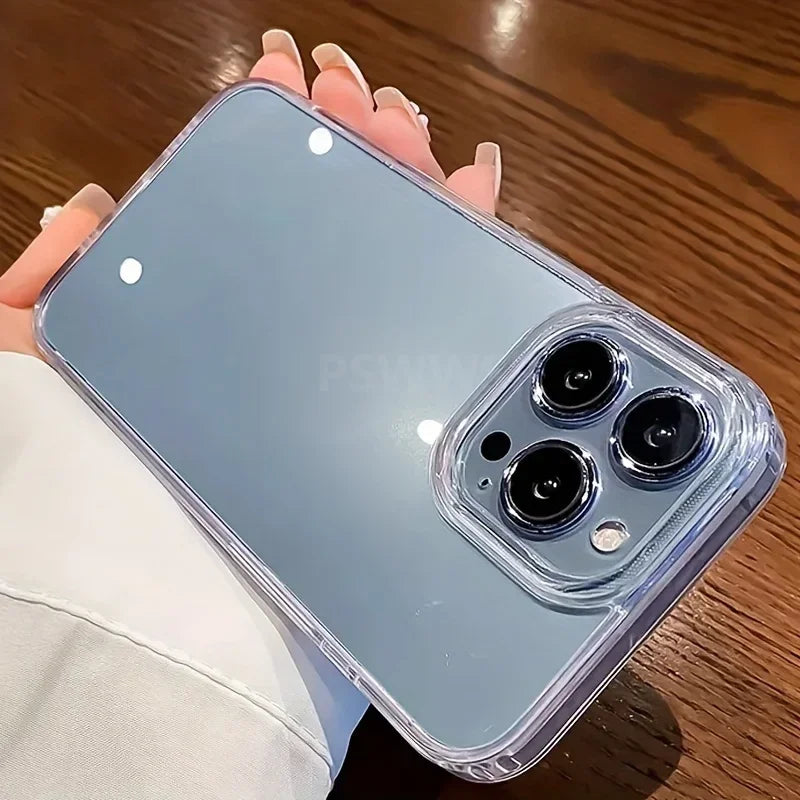 Funda de teléfono transparente de lujo para iPhone 17 Air 16 15 14 Plus 13 12 11 Pro Max a prueba de golpes HD cubierta trasera acrílica dura transparente