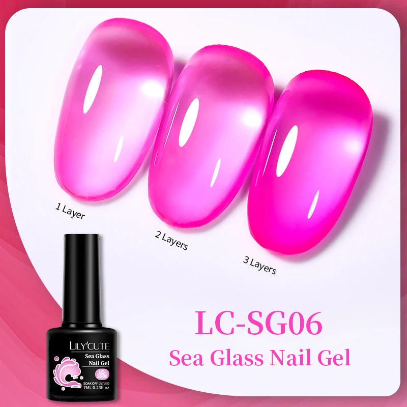 LILYCUTE-esmalte en Gel para uñas, barniz semipermanente para manicura, con LED UV, 129 colores, 7ML
