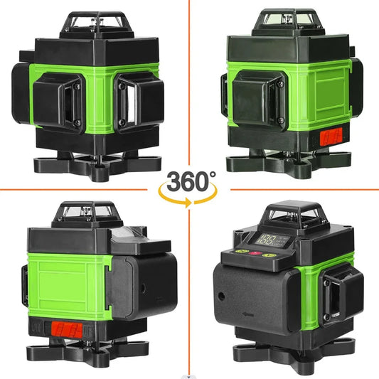 Láser 4D de 16 líneas Nivel 3 °   Herramienta de nivelación con función autonivelante, líneas láser omnidireccionales para piso y pared con trípode