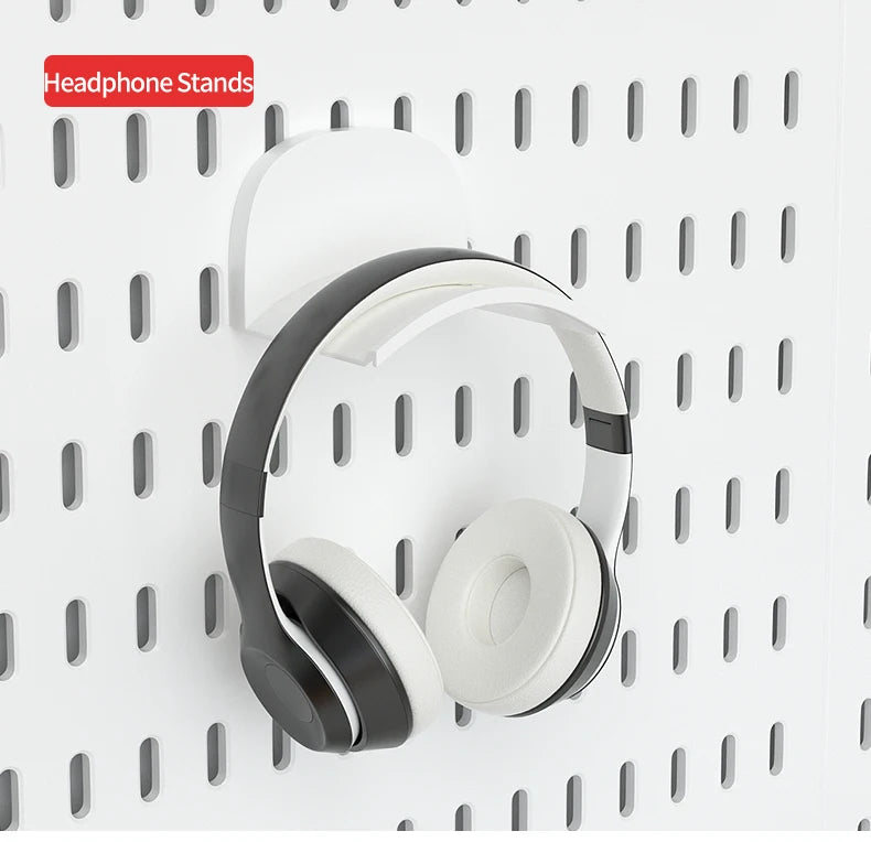 Kit organizador de pared combinado con tablero perforado DIY: paneles colgantes modulares, instalación sin perforaciones, ideal para exhibición de pared de habitaciones artesanales