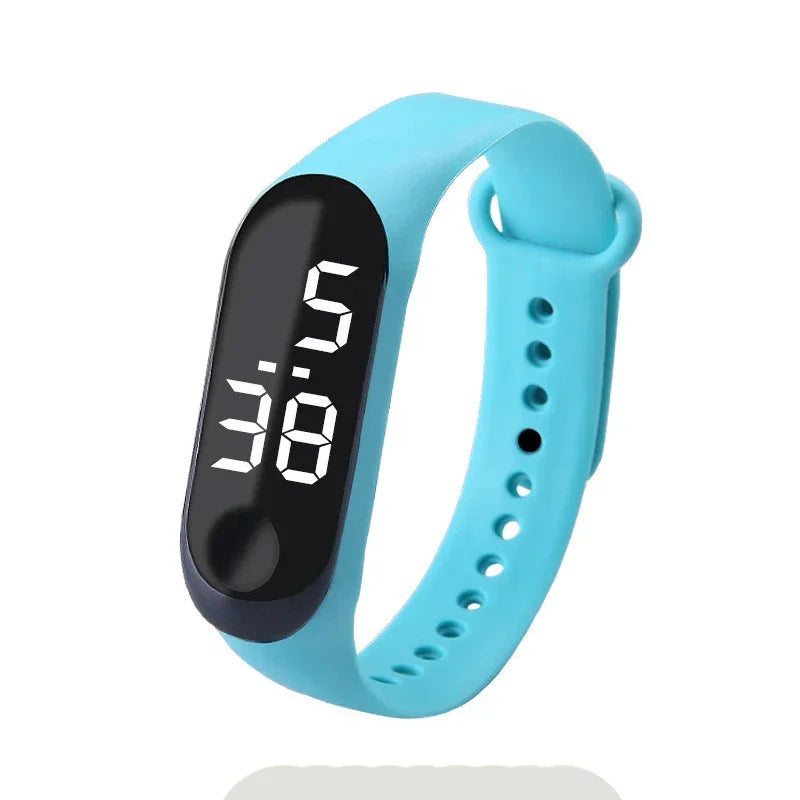 Reloj deportivo resistente al agua para niños, reloj Digital LED con pantalla táctil inteligente, correa de silicona de dos tonos, reloj para hombres y mujeres, reloj para estudiantes
