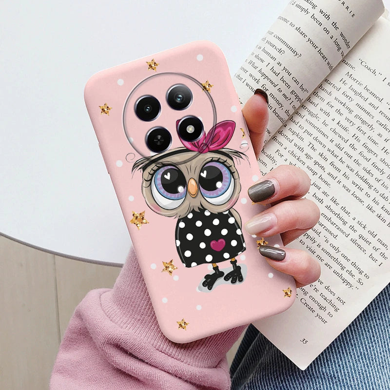 Funda para Realme 12 4G 12 + 13 + Plus 13 Pro + Plus 5G bonita funda trasera con forma de corazón y flor de silicona suave mate Fundas protectoras de dibujos animados