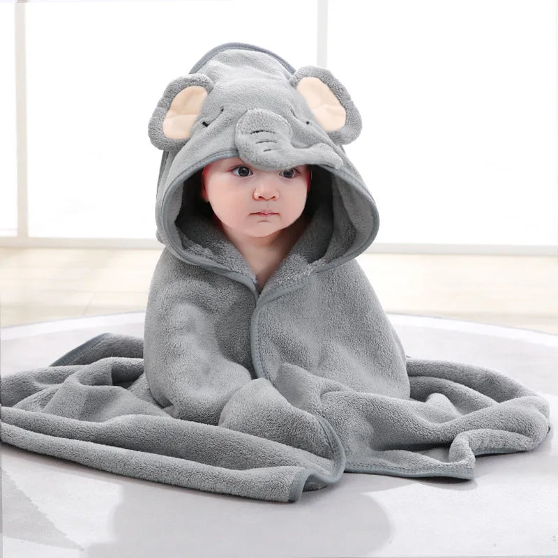 Toallas de Baño para Bebés con Diseño de Animales de Dibujos Animados, Toalla con Capucha Suave para Recién Nacidos, Bata de Baño para Niños Pequeños, Envoltura Cálida para Dormir para Niños y Niñas