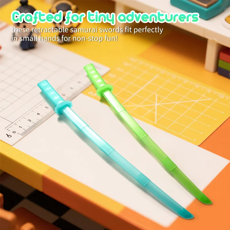 Samurai telescópico recto por gravedad con estampado 3D, juguetes para aliviar el estrés, accesorios elásticos, Katana plegable creativa, regalos divertidos