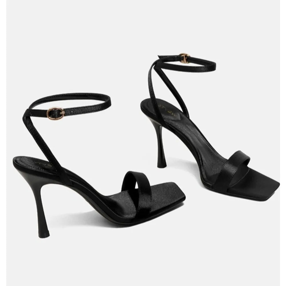 Sandalias de Tacón Alto Elegantes y Modernas de Diseño Exclusivo, Zapatos de Tacón Alto Cómodos para Mujer con Estilo Francés